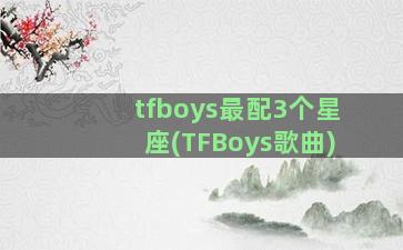 tfboys最配3个星座(TFBoys歌曲)