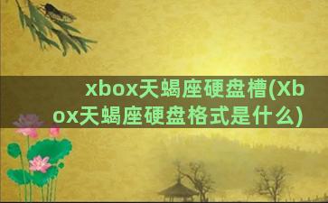 xbox天蝎座硬盘槽(Xbox天蝎座硬盘格式是什么)