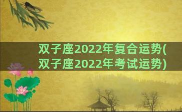 双子座2022年复合运势(双子座2022年考试运势)