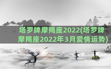 塔罗牌摩羯座2022(塔罗牌摩羯座2022年3月爱情运势)