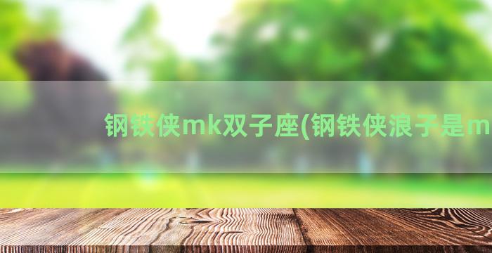 钢铁侠mk双子座(钢铁侠浪子是mk几)